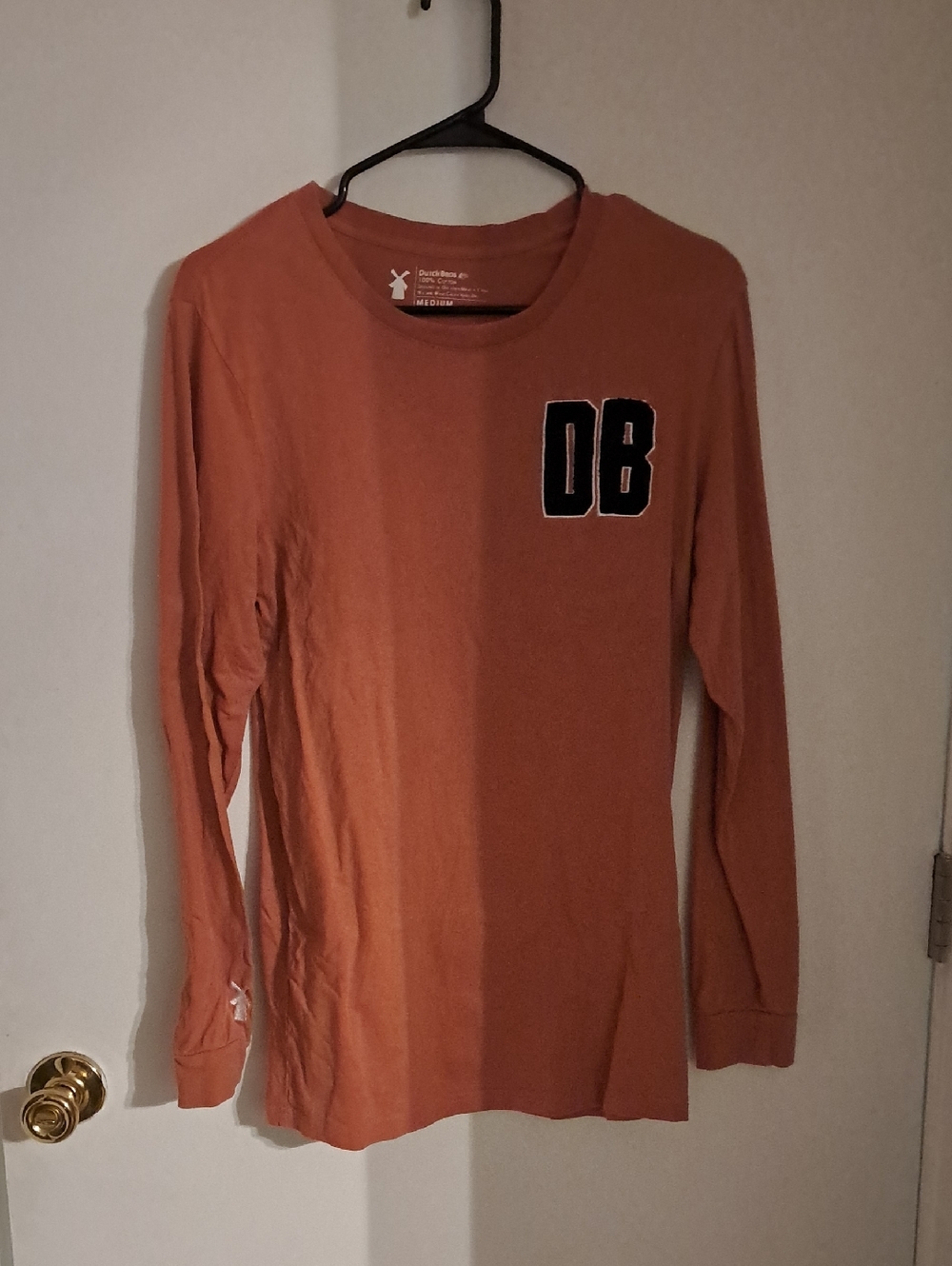 Dutch Bros Coffee Rust Orange Long Sleeve Tee with DB Patch